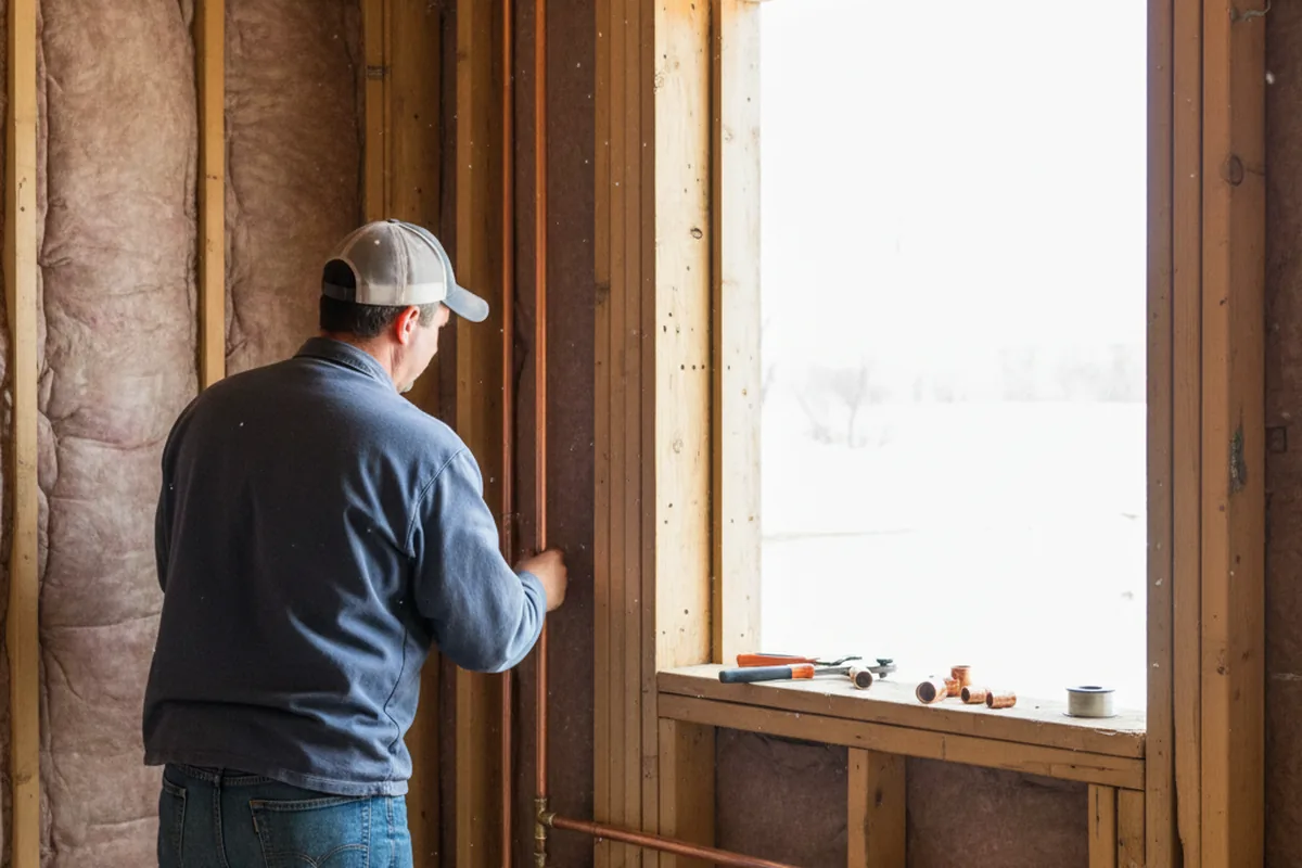 Licensed plumber running new copper supply lines in a Odessa home